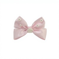 Barrettes à cheveux élégantes en satin avec nœud perlé et coquillage, accessoires mignons pour filles