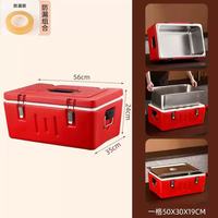 40L Isolierter Speisenbehälter Warmhaltebox für Catering, Suppenwärmer Gewerblich für Restaurant, Kantine, Zuhause, Rot