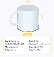 PRIX D'USINE 8cm Logo Personnalisé Fleurs Personnalisées Vacances Blanc Mini Camping En Plein Air Lait Thé Espresso Émail Tasse Tasse pour Enfant