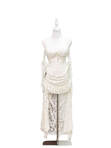 Nueva Colección Primavera Verano 2026: Vestido Asimétrico Irregular con Cintura Natural, Tirantes Cruzados en la Espalda, Encaje Fruncido y Corte en A - Product Image 1
