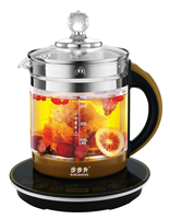 Bouilloire électrique portable sans fil en verre et acier inoxydable, arrêt automatique, capacité 1,8 L, base rotative à 360 degrés, usage domestique
