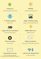 Proyector DLP Inteligente para Cine en Casa, Video 3D, TV, Batería, 1080P, 4K-Láser, Android, 5G, Teléfono, Juegos Inalámbricos, WiFi