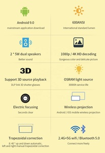 <span class=keywords><strong>โปร</strong></span>เจคเตอร์ภาพยนตร์อัจฉริยะ DLP <span class=keywords><strong>โฮม</strong></span>เธียเตอร์ ซีนีม่า 3 มิติ วิดีโอ ทีวี แบตเตอรี่ในตัว 1080P 4K-Laser Android 5G เชื่อมต่อโทรศัพท์ไร้สาย เล่นเกมส์ WiFi - Product Image 3