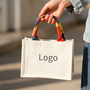 Borsa della spesa riutilizzabile pieghevole all'ingrosso della tela per le commissioni giornaliere di viaggio del mercato alimentare facile da riporre - Product Image 4