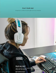 <span class=keywords><strong>Casque</strong></span> de jeu <span class=keywords><strong>sans</strong></span> <span class=keywords><strong>fil</strong></span> <span class=keywords><strong>Logitech</strong></span> <span class=keywords><strong>G733</strong></span> Lightspeed avec bandeau de suspension Lightsync RGB Blue VO CE mic technology - Product Image 5