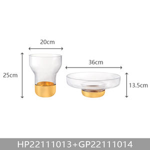 Promozione di Fabbrica con Sconti Importanti: Vasi Cilindrici in Cristallo Soffiato a Mano, Vaso Dorato per Fiori - Product Image 2