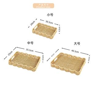 Plateau de rangement rectangulaire empilable en rotin imitation Bobai, panier de cuisine non fini RD236217 - Product Image 5