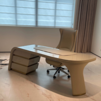 Bureau de direction moderne de luxe en bois de hêtre avec microfibre pour bureau et salle d'étude, garantie de 3 ans