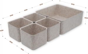 Brand New Expandable Bathroom Children's Toy Clothes Lid <b>Box</b> with Insert 8pcs/set Drawer Organizers Bins Felt <b>Storage</b> for Desk - Product Image 4