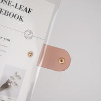 Carnet transparent souple AP à 6 anneaux, reliure en cuir avec anneaux métalliques, classeur à feuilles mobiles transparent en PVC A5 avec papier