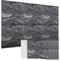 Le panneau acoustique en fibre de polyester marbré à jet d'encre et le panneau décoratif acoustique auto-adhésif sont utilisés dans la chambre à coucher