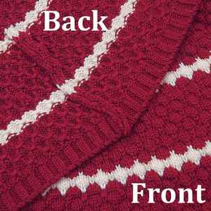 48" Red Christmas Stripe Skirt Boutique Knitted Rustic Thick <b>Xmas</b> Tree <b>Apron</b> for Holiday Party Favor Supply - Product Image 5