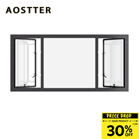 Ventana Abatible de Aluminio de Grado Profesional con Doble Acristalamiento y Sellado Impermeable, Ventanas de Aluminio con Rotura de Puente Térmico