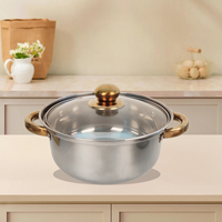 12 pièces d'ustensiles de cuisine en acier inoxydable, batterie de cuisine antiadhésive en verre, induction, marmite et poêle, ustensiles de cuisine de luxe pour le camping