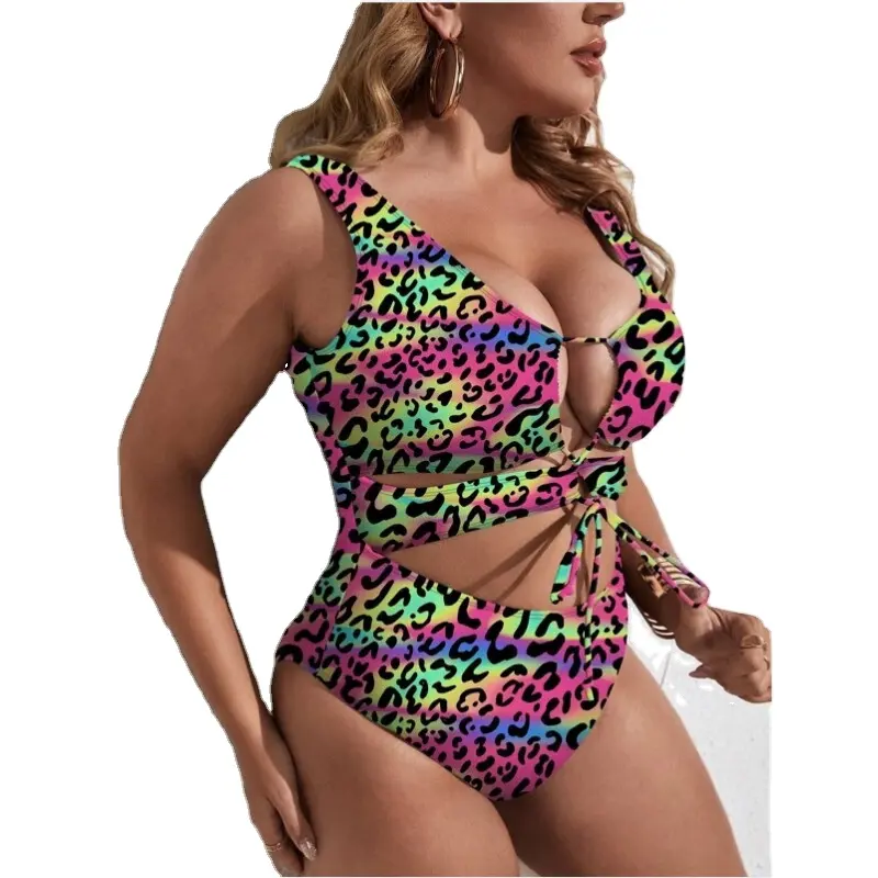 2023 ropa de playa para mujer, de una pieza de leopardo Bikini, ropa de playa de talla grande, Bikini Sexy con estampado de leopardo, ropa de playa, traje de baño para mujer 2023