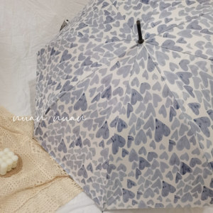 Parapluie artistique de style japonais à double usage, petit et frais, avec manche en bois, élégant, à long manche droit, pour étudiantes, soleil et pluie - Product Image 4