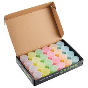 Slime qui brille dans le noir, emballé dans une boîte personnalisée avec des slimes colorés, kit de fabrication de slime amusant - Product Image 1