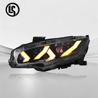 Phare LED LS pour Honda Civic 10ème génération 2016-2021, projecteur DRL rouge, ensemble de phares avant, accessoires de voiture