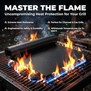 100% Non-Stick Reusable Outdoor <b>Grill</b> Mats Heat Resistant Easy to Clean 15.75 X 13 Inch <b>BBQ</b> Mat for Gas Charcoal <b>Electric</b> <b>Grills</b> - Product Image 4
