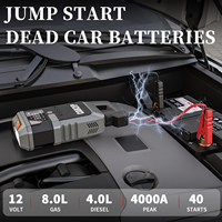 Démarreur portable OEM/ODM 6-en-1 12V 600A avec pompe à air, batterie externe haute puissance et gonfleur d'urgence 6400mAh pour camion