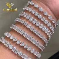 Bracelet tennis personnalisé exquis en diamant de laboratoire CVD/HPHT certifié IGI GIA, taille poire, émeraude, cœur, en or 10K, 14K, 18K, pour usage quotidien