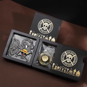 9 Design Nuovi e Popolari di Collane in Acciaio Inox Placcato <span class=keywords><strong>Oro</strong></span> Stile Punk con Simboli di One Piece (Zoro, Luffy, Cappello di Paglia, Ace) in Confezione Regalo Creativa - Product Image 4