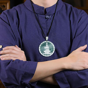 หยกเจไดต์ธรรมชาติ พระอวโลกิเตศวรา จี้หยกน้ำเงิน หยกเจไดต์ชนิดน้ำเงิน สไตล์จีน ของขวัญสำหรับทุกเพศ พร้อมใบรับรองการประเมินราคา C132 - Product Image 5