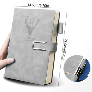 สมุดโน้ตพรีเมี่ยม1ชิ้นพร้อมที่คั่นหนังสือรูปตัวยูที่ครอบแบบนิ่มหัวกวางหลายสี (สีเขียวสีเทา) เหมาะสำหรับ - Product Image 3