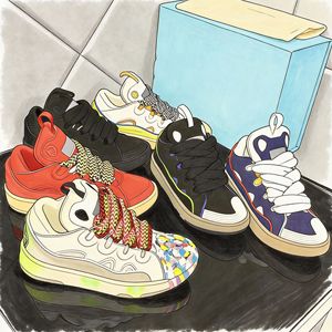 Sneakers décontractées Lanvine Designer Curb pour femmes et hommes, disponibles en plusieurs couleurs, style chaussures de marche - Product Image 1