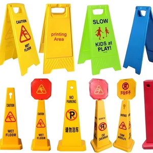 25 \ "x 12 \" nhựa màu đen trên màu vàng gấp dấu hiệu sàn thận trọng một khung cho người đi bộ khu vực cảnh báo giao thông dấu hiệu chậm lại - Product Image 2