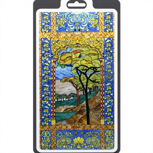 Bloc de verre artisanal de style européen, vitrail avec motif d'arbre panoramique |   Durable pour les bâtiments d'églises et d'hôtels - Product Image 1