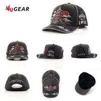 Casquette de baseball structurée en coton 6 panneaux 4ugear avec broderie 3D en relief, casquette snapback personnalisée pour sports de plein air avec logo sur mesure