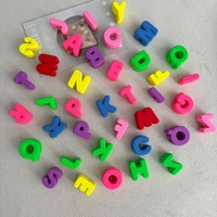 Perles lettres à grand trou de couleur unie néon pour le bricolage, perles alphabet anglais colorées en acrylique, vente en gros