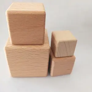 Wooden Blocks Children's Toy Building Blocks Math Teaching Aids DIY Model Puzzle Beech Cubes
