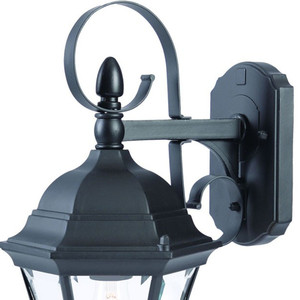 Luce da parete per esterni con lanterna appesa a braccio nero opaco HMS - Product Image 4