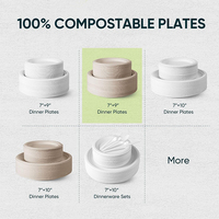 Assiettes en papier jetables écologiques biodégradables personnalisables compostables sans Bpa blanches fortes 100% naturelles