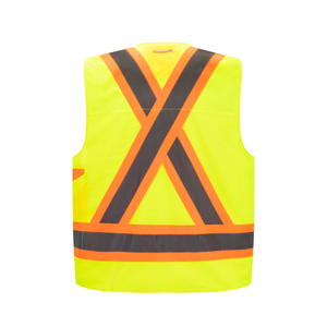 Gilet de sécurité réfléchissant haute visibilité, couleur orange, poche, logo personnalisé, certifié ANSI Classe 1 EN 20471, tailles S-4XL, OEM/ODM - Product Image 4