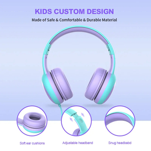 High Quality Foldable Cat Ear <strong>Earphones</strong> for Boys Girls 3.5mm Wired Stereo Bass Headsets for Mobile Phone <strong>Cute</strong> School Learning - Product Image 3