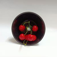 SP2088 Gobelet jetable 2-en-1 écologique et biodégradable à paroi simple pour snacks et boissons avec couvercles assortis en plastique PP noir de qualité alimentaire