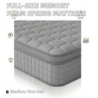 Matelas confortable en mousse à mémoire de forme à ressorts ensachés haute densité, taille standard, fermeté moyenne moderne, épaisseur de 24 cm, garantie de 10 ans