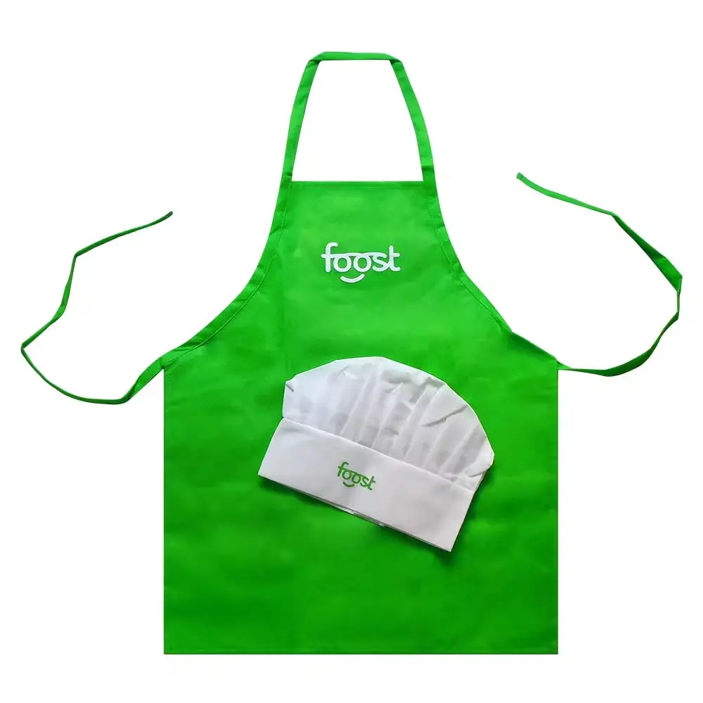 Conjunto de babadores para chapéus de chef em branco de algodão personalizado, cozinha fofa para cozinhar, adulto, criança, infantil, branco