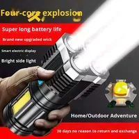 Lampe torche IP20 haute luminosité avec lumière latérale COB, 100k lumens, super brillante, haute puissance, pour la maison, l'extérieur, l'aventure, le camping