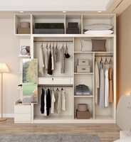 Armoire de rangement pour adultes, combinaison simple avec tiroirs supérieurs et inférieurs, en bois massif, sur mesure, placard à vêtements, armario