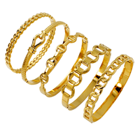 2026ZP Brazalete de Acero Inoxidable Chapado en Oro de 18K, Diseño Cubano Impermeable, Venta al por Mayor de Joyería
