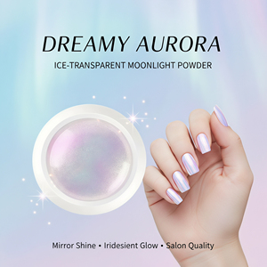 Poudre Chrome Effet Clair de Lune Professionnelle - Pigment Irisé Aurore pour Finition Miroir - Poudre Chrome Nacré Blanc pour <span class=keywords><strong>Ongles</strong></span> - Product Image 4