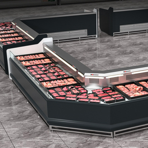 Thép không gỉ thương mại làm mát không khí cho siêu thị góc tươi thịt cá hiển thị duy nhất-nhiệt độ <span class=keywords><strong>butcher</strong></span> Deli - Product Image 4