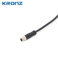 Connecteur de câble circulaire blindé KRONZ M8 à 4 broches, étanche IP67, pré-moulé, pour capteurs industriels, actionneurs, automatisation, codage A, CE UL