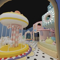 Custom Magic Garden Kids Area Valla interior Piscinas de bolas Castillo travieso Parque infantil interior con tobogán