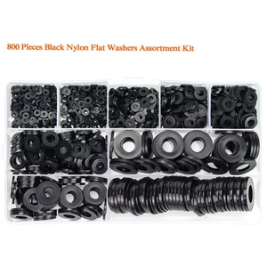 Arandelas planas de nailon negro Sanya, M2 a M12, kit surtido de 800 piezas, grado A métrico, para fabricación de productos electrónicos - Product Image 4