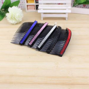 Rhinestone Hair Combs <b>Plastic</b> Resin Black With Colorful <b>Strips</b> For Women Headdress Accessory - Product Image 1
